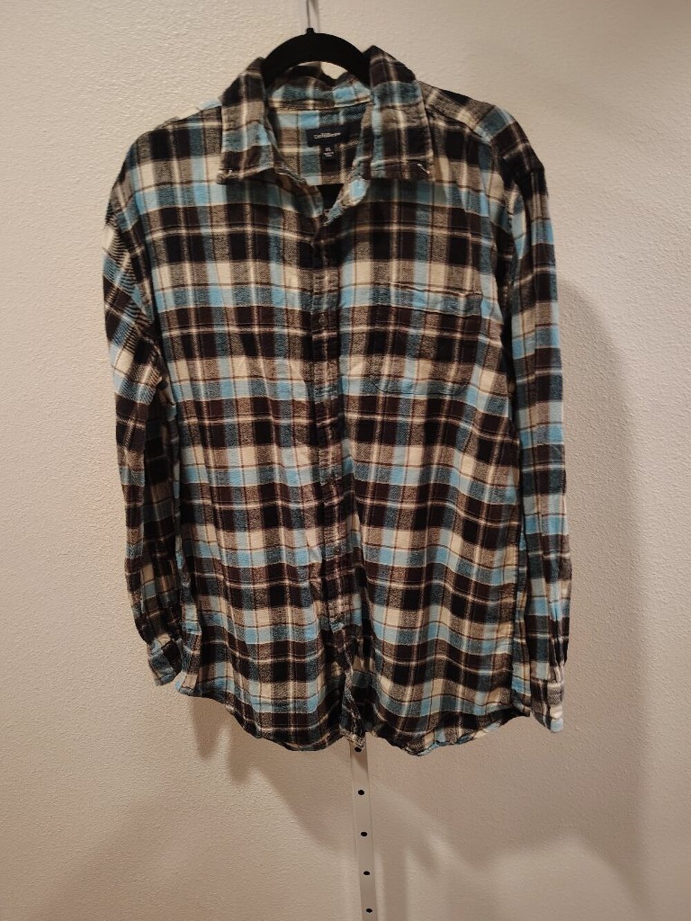 Croft & Barrow Men's Flannel Shirt Size XL Plaid Checkered Pattern Long Sleeve